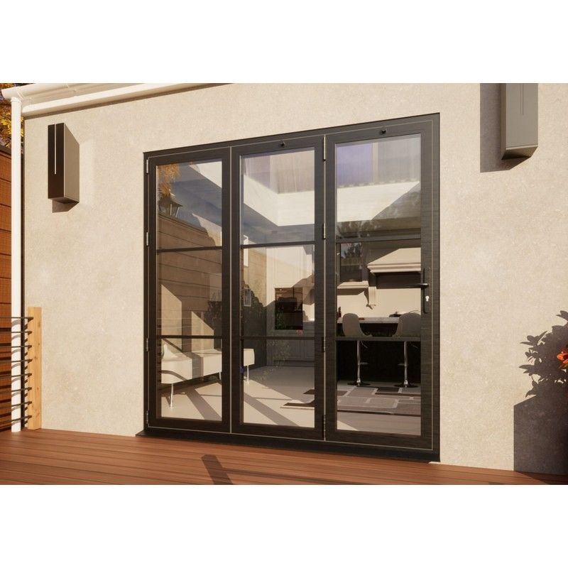 Heritage Aluminium Bifold Door - 2100mm Grey - 3 Left
