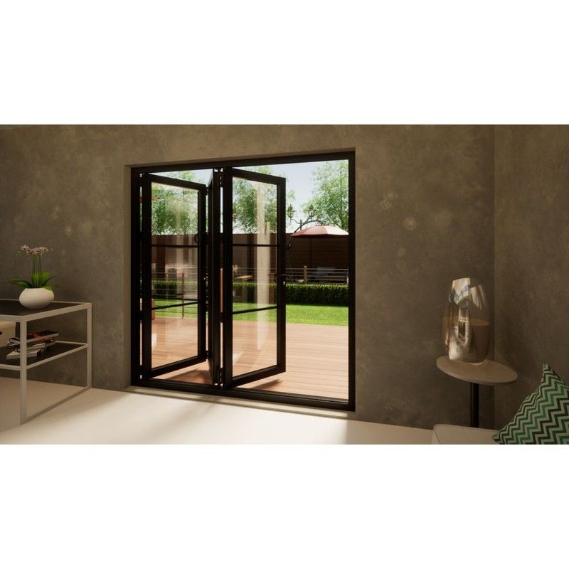 Heritage Aluminium Bifold Door Part Q Compliant - 2100mm Black - 3 Right