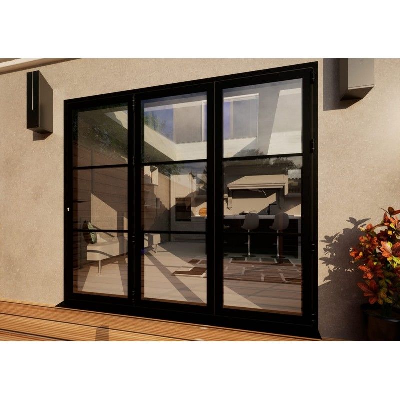Heritage Aluminium Bifold Door - 2400mm Black - 3 Right