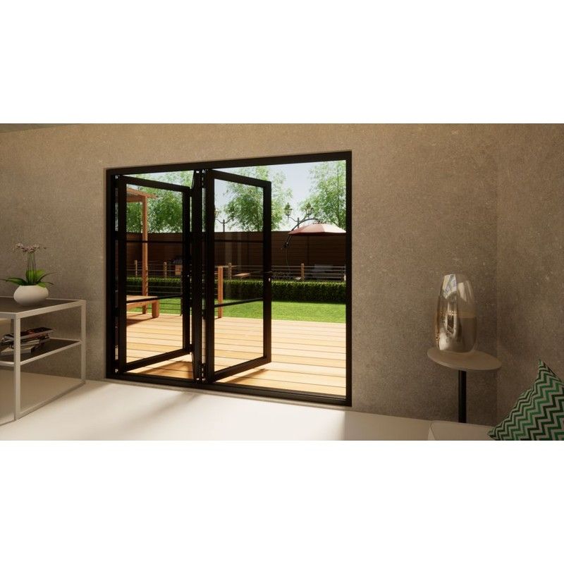 Heritage Aluminium Bifold Door Part Q Compliant - 2400mm Black - 3 Right