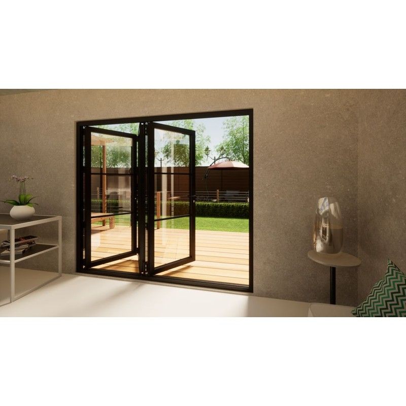 Heritage Aluminium Bifold Door Part Q Compliant - 2400mm Grey - 3 Right