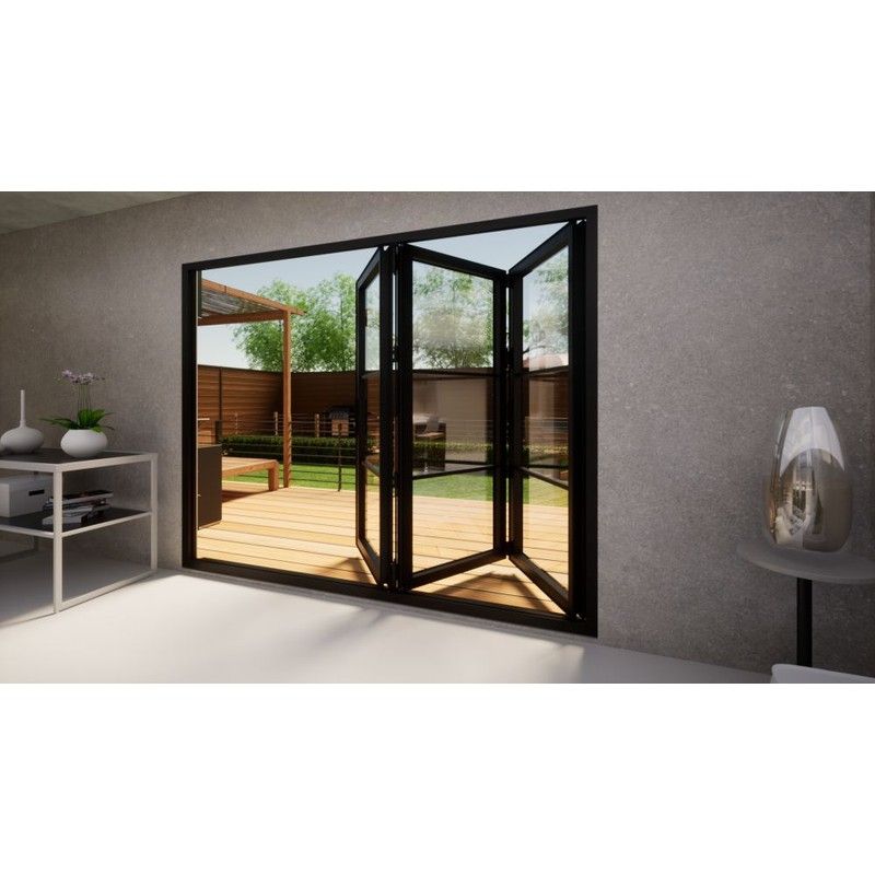 Heritage Aluminium Bifold Door Part Q Compliant - 2700mm Black - 3 Left