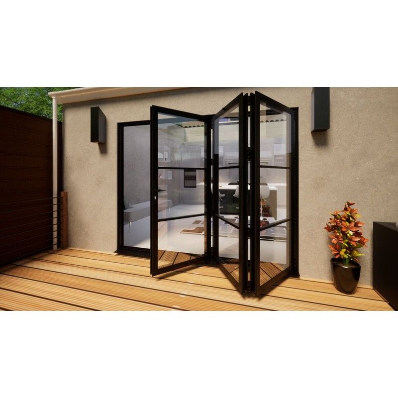 Heritage Aluminium Bifold Door Part Q Compliant - 2700mm Black - 3 Right