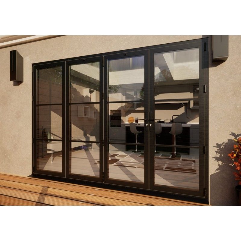 Heritage Aluminium Bifold Door Part Q Compliant - 3000mm Grey - 3 Left 1 Right
