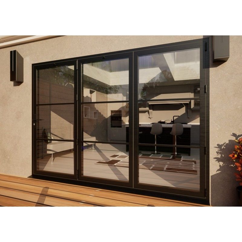 Heritage Aluminium Bifold Door - 3000mm Grey - 3 Right
