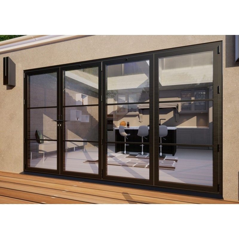 Heritage Aluminium Bifold Door Part Q Compliant - 3600mm Grey - 1 Left 3 Right