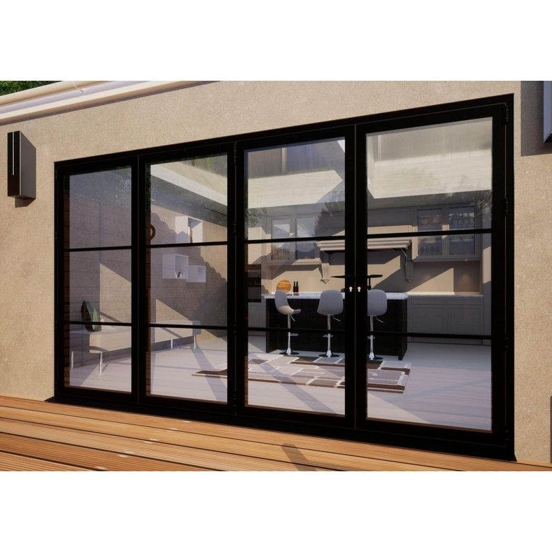 Heritage Aluminium Bifold Door Part Q Compliant - 3600mm Black - 3 Left 1 Right