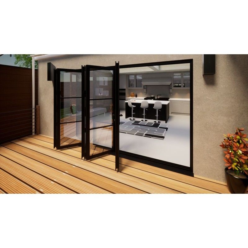 Heritage Aluminium Bifold Door Part Q Compliant - 3600mm Black - 5 Left