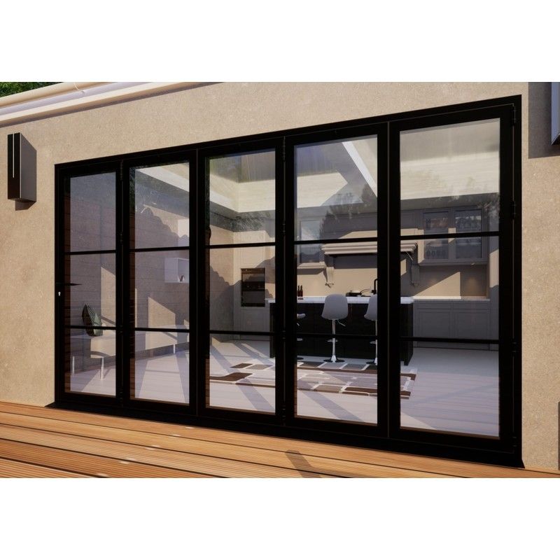 Heritage Aluminium Bifold Door Part Q Compliant - 3600mm Black - 5 Right
