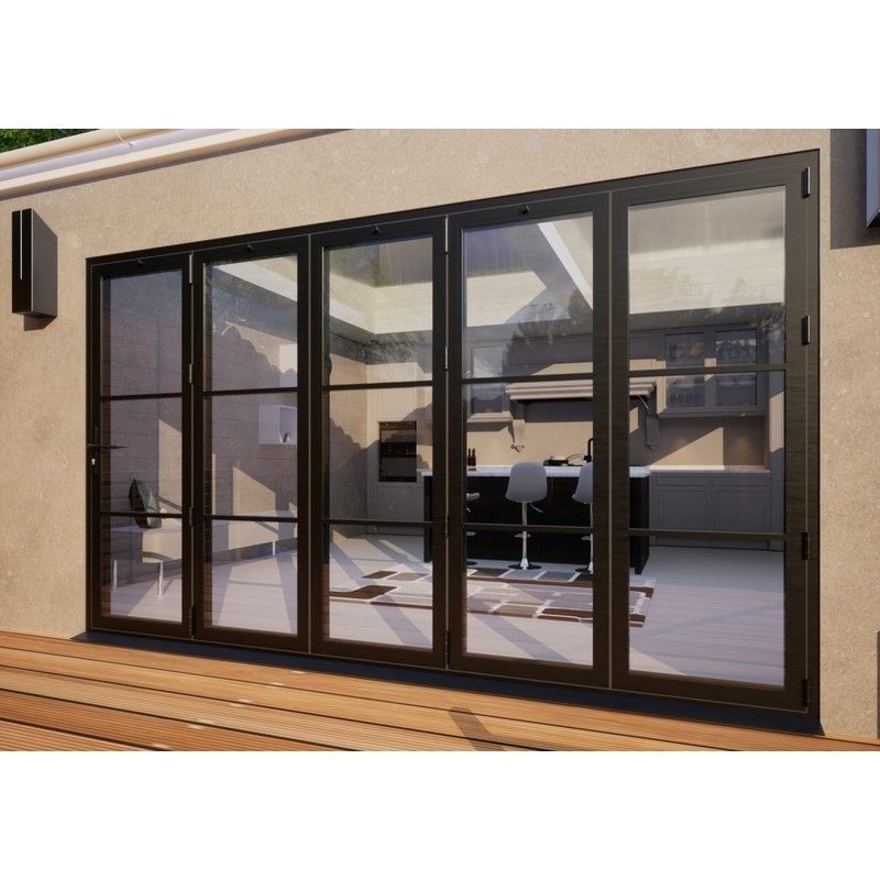 Heritage Aluminium Bifold Door Part Q Compliant - 3600mm Grey - 5 Right