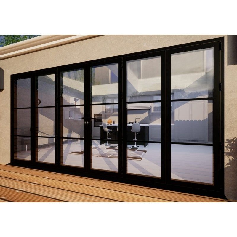 Heritage Aluminium Bifold Door Part Q Compliant - 4200mm Black - 3 Left 3 Right