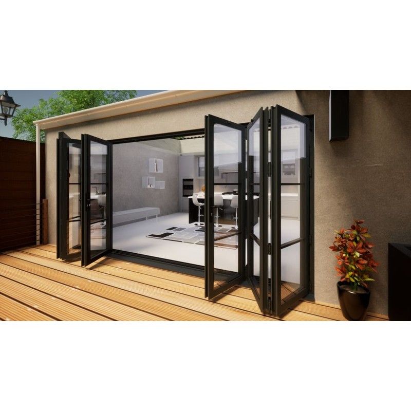 Heritage Aluminium Bifold Door Part Q Compliant - 4200mm Grey - 3 Left 3 Right