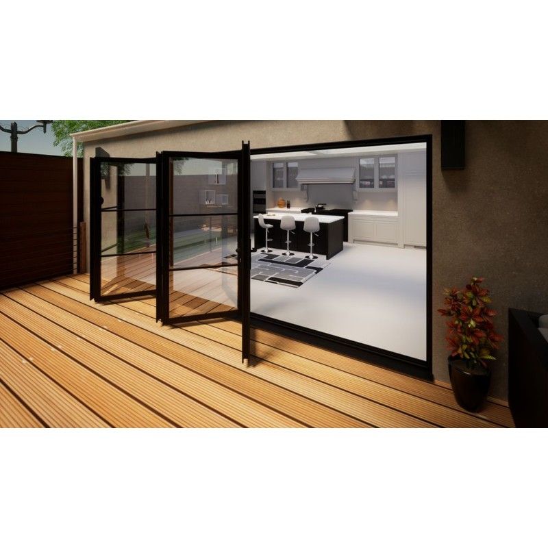 Heritage Aluminium Bifold Door - 4800mm Black - 5 Left