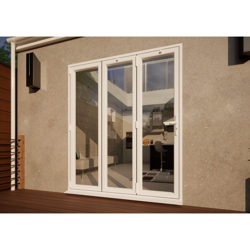 PVC Bifold Door Part Q Compliant - 1800mm White - 3 Left