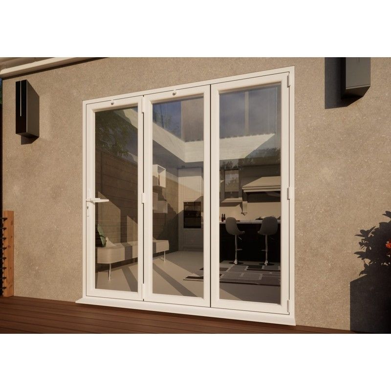 PVC Bifold Door - 2100mm White - 3 Right