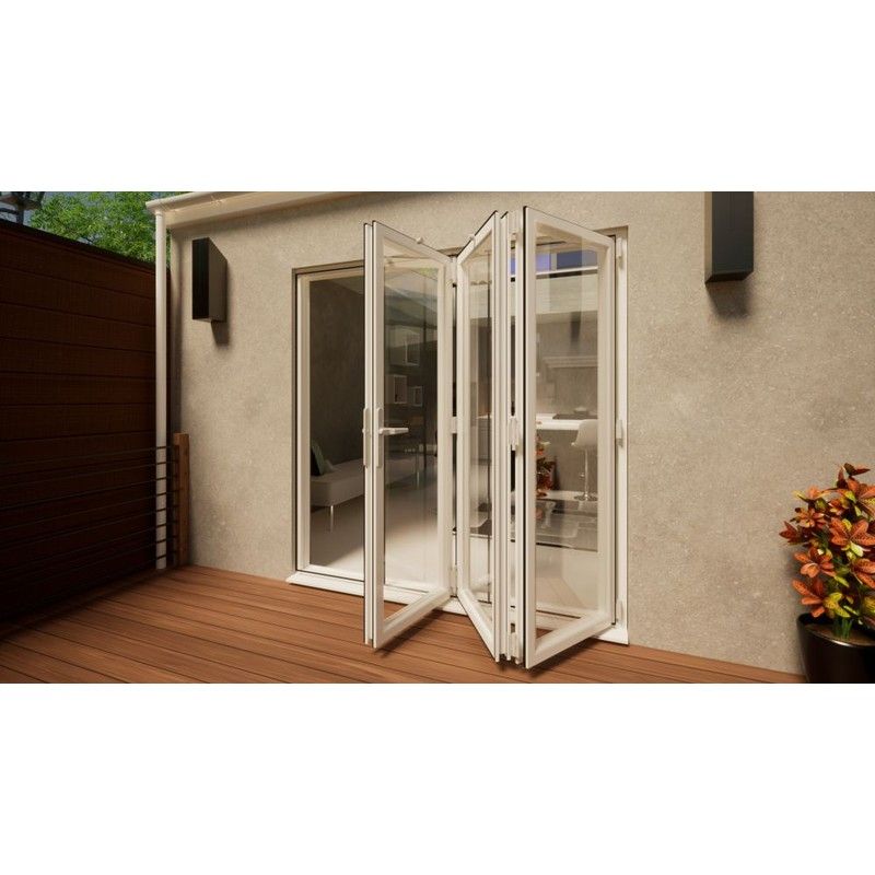PVC Bifold Door - 2100mm White - 3 Right