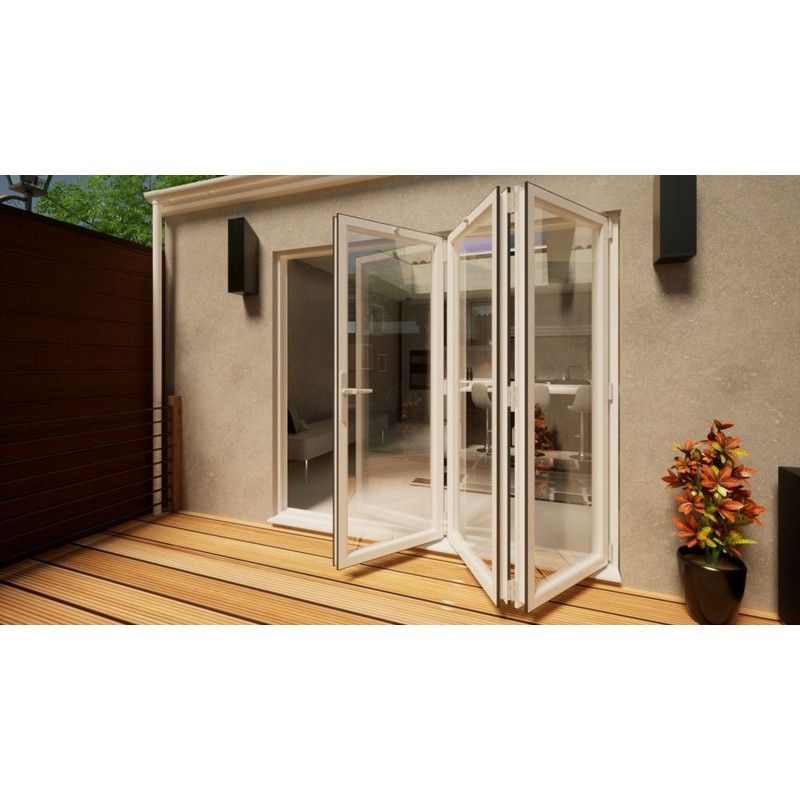 PVC Bifold Door Part Q Compliant - 2400mm White - 3 Right