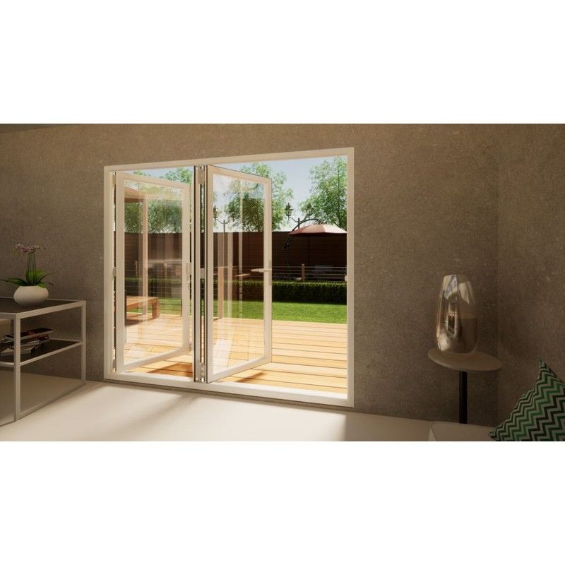 PVC Bifold Door Part Q Compliant - 2400mm White - 3 Right