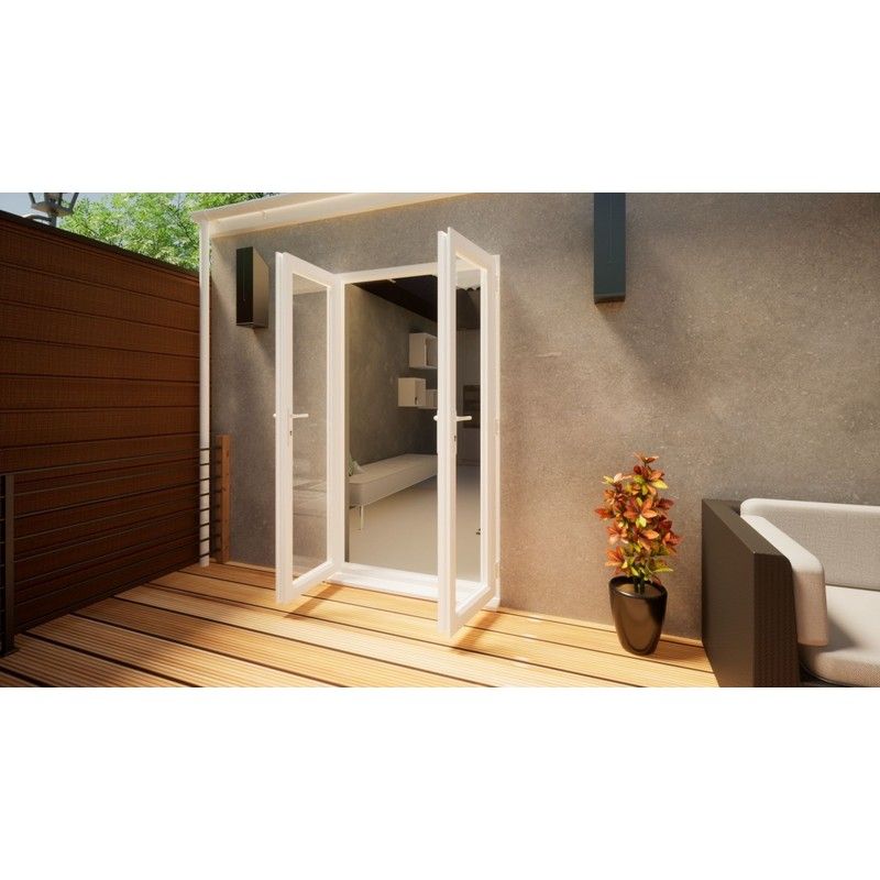 PVC French Door - 1200mm White Open Out