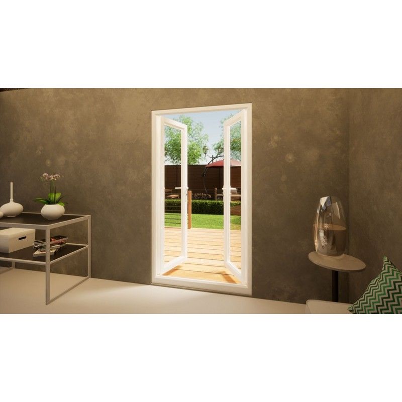 PVC French Door - 1200mm White Open Out