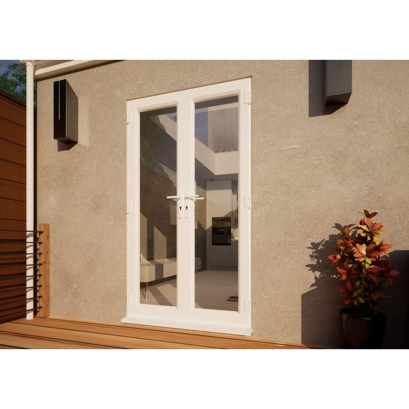 PVC French Door Part Q Compliant - 1200mm White Open Out