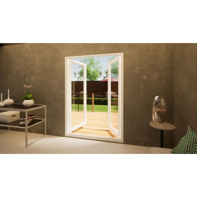 PVC French Door - 1500mm White Open Out