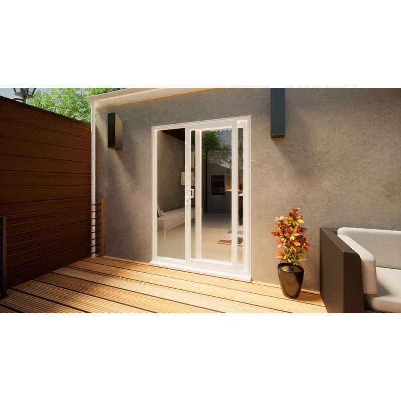 PVC Sliding Door - 1500mm White - Left Hand Slide & Right Hand Fixed