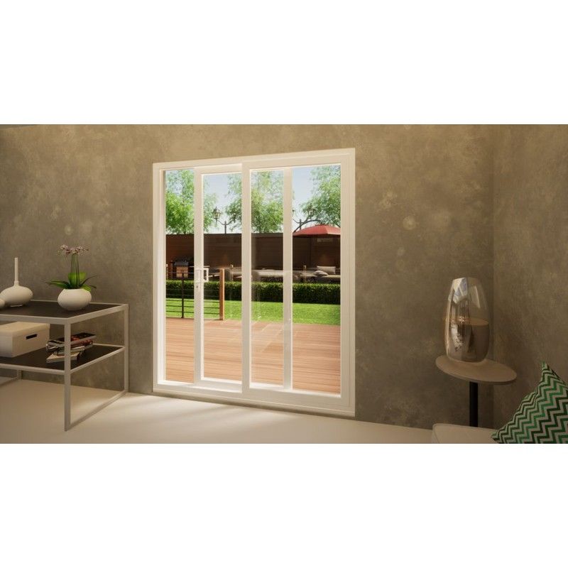 PVC Sliding Door - 1800mm White - Right Hand Slide & Left Hand Fixed
