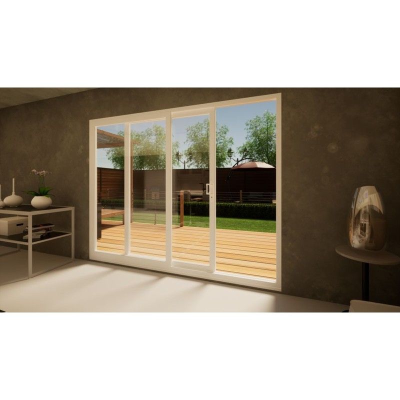 PVC Sliding Door - 2700mm White - Left Hand Slide & Right Hand Fixed