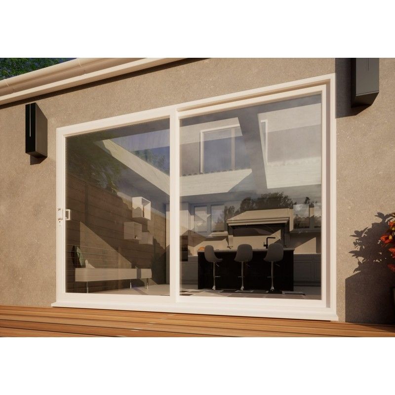 PVC Sliding Door Part Q Compliant - 3000mm White - Left Hand Slide & Right Hand Fixed