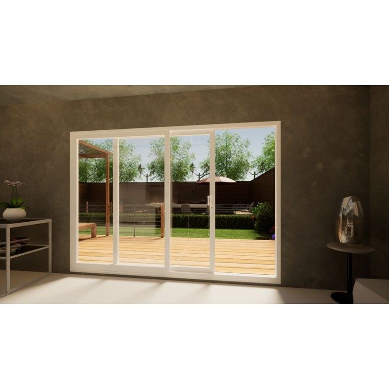 PVC Sliding Door Part Q Compliant - 3000mm White - Left Hand Slide & Right Hand Fixed
