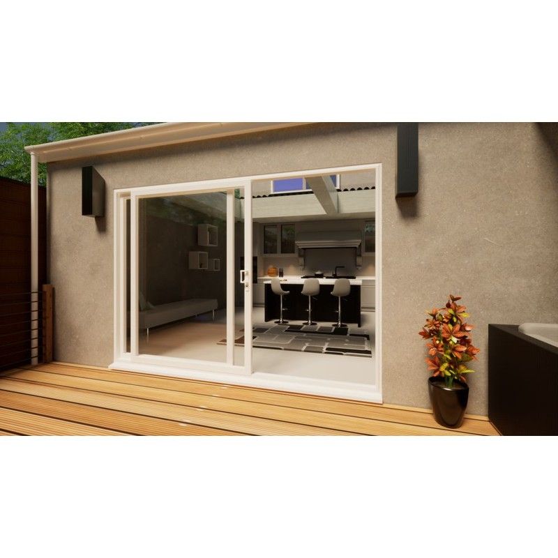 PVC Sliding Door - 3000mm White - Right Hand Slide & Left Hand Fixed