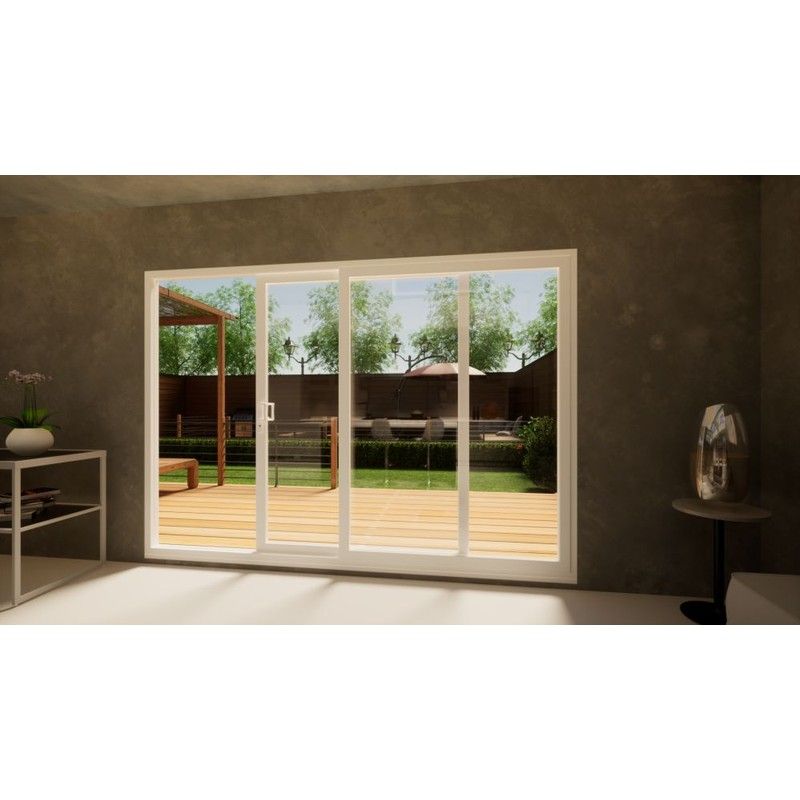 PVC Sliding Door - 3000mm White - Right Hand Slide & Left Hand Fixed