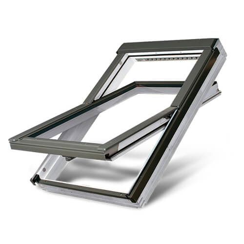 Acrylic Coated Centre Pivot Roof Window - 550mm x 780mm Sound Reducing Glazed White